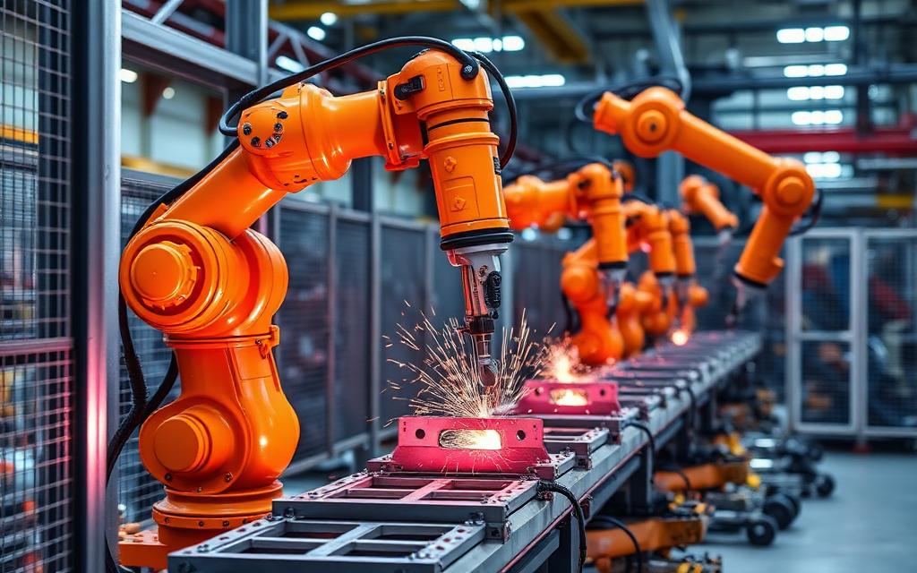 Robotic welding line producing van accessory brackets at MV Auto Parts